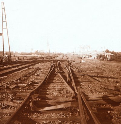 破壊された線路、ルーセラーレ、フランダース、ベルギー、c1914-c1918 作： Unbekannt