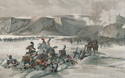 1805年、1896年、サッチャン湖でのロシア人撤退の破壊 作： Unbekannt