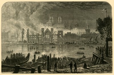 1834年、1881年10月16日、旧国会議事堂の破壊。 作： Unbekannt