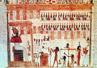 Book of the Dead巻物の詳細、古代エジプト、プトレマイオス朝時代、紀元前332〜30年 作： Unbekannt