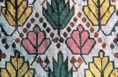 19世紀の織りビーズ細工、19世紀を示すBandolierバッグの詳細 作： Unbekannt