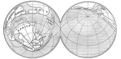石炭紀、1922年の地球の図 作： Unbekannt