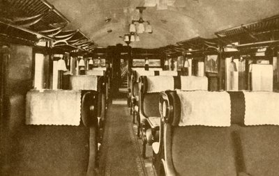 ダイニングカー、ロンドンミッドランド、スコットランド鉄道、1930年。 作： Unbekannt