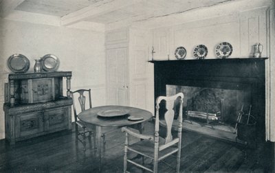 ダイニングルーム、1800年頃、ロングアイランドのシェンクハウスから1930年 作： Unbekannt