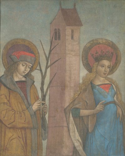 聖人アカティウス、バルバラ、アポロニア、セバルドのディプティク、c. 1490年。 作： Unbekannt
