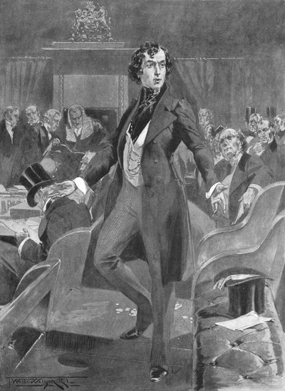 1837年1月1日、ロンドンの下院でのDisraelis First Speech。 作： Unbekannt