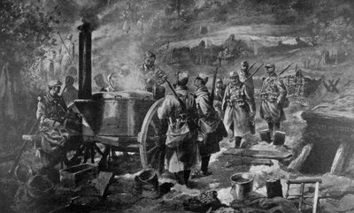 フロントでのスープの配布、1915 作： Unbekannt