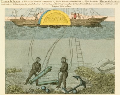 海底から銃を救出するダイバー、c1855 作： Unbekannt