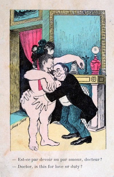 ドクター、愛か義務か、これはヴィンテージのフランスのポストカード、c1900 作： Unbekannt