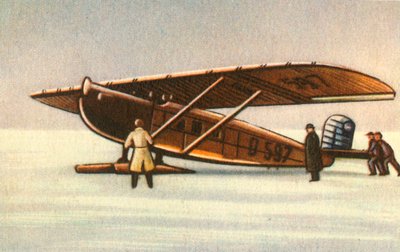 1920年代、1932年、雪のスキッドを備えたドルニエメルクールの飛行機。 作： Unbekannt