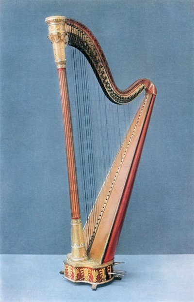 19世紀半ば、1948年、パリのエラールフレール作のダブルペダルハープ 作： Unbekannt