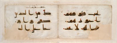 クルアーンの見開きページ、クフィー文字、9 世紀後半 作： Unbekannt
