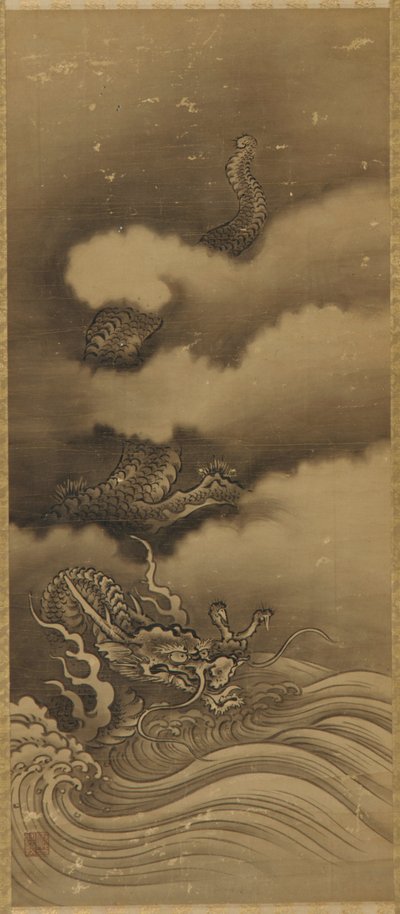 龍と波、江戸時代、1615-1868。 作： Unbekannt