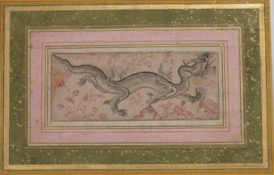 風景の中のドラゴン、16世紀。 作： Unbekannt