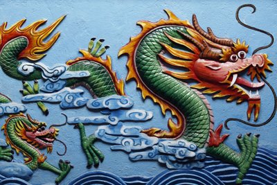 中国寺院の龍の彫刻 プノンペン・カンボジ 作： Unbekannt