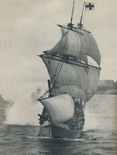 ドレイクスの世界一周航海の旗艦、レプリカ、1937 作： Unbekannt