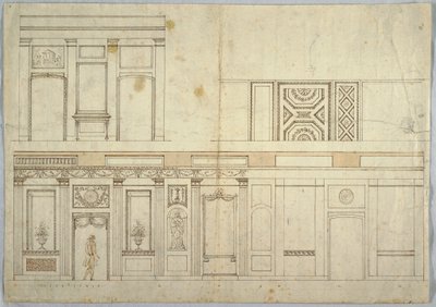 図面、インテリアのデザイン、1800〜 1820年 作： Unbekannt