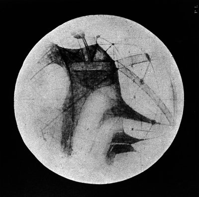 「運河」と暗い領域を示す火星の絵、1896 年 作： Unbekannt