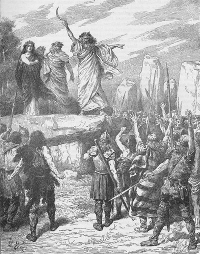 ドルイド教徒はイギリス人にローマ人の上陸に反対するように扇動した、1905年43 作： Unbekannt