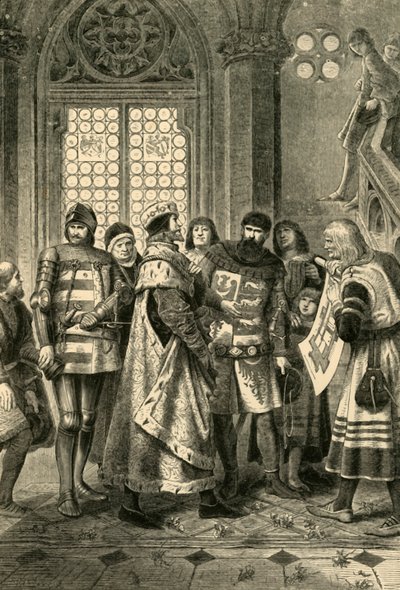 スティーブン大聖堂の創設者としてのルドルフ4世公爵、1360年、1890年。 作： Unbekannt