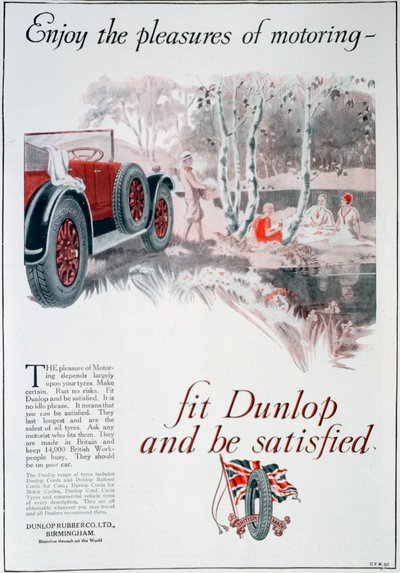 ダンロップタイヤ広告、1925年 作： Unbekannt