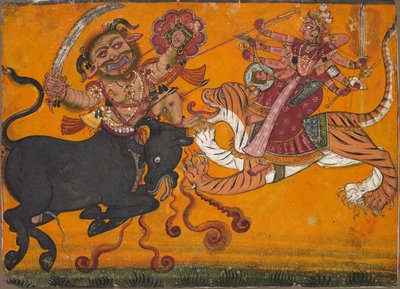 Durga Slaying Mahisha、c。 1700-1710。 作： Unbekannt
