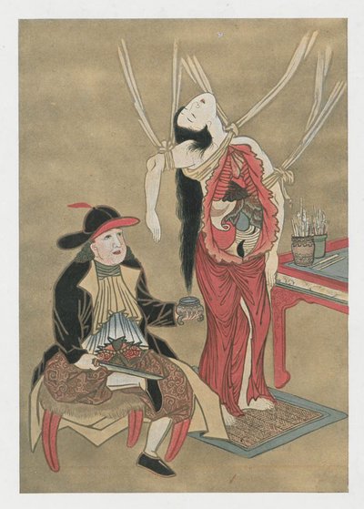 18世紀の日本人女性を解剖するオランダの医師 作： Unbekannt