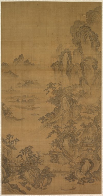 渓流の住居、1500年代。 作： Unbekannt