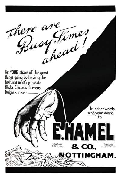 E. Hamel＆Co. advert-忙しい時代が待っています！、1919 作： Unbekannt