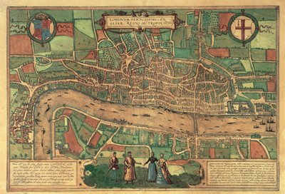 最初に印刷されたロンドンの地図、1574 年 作： Unbekannt