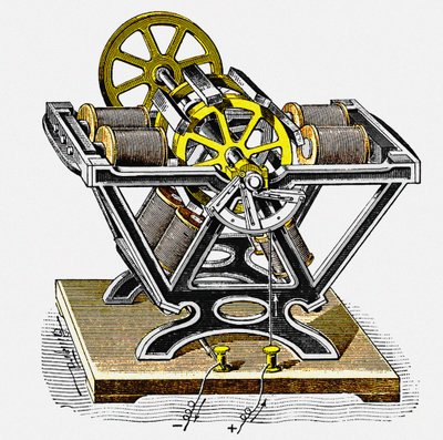 物理学者・技術者であるモーリッツ・フォン・ヤコビ・ヤコビ180が設計・製作した初期の電気モーター。 作： Unbekannt