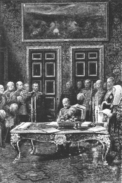 エドワード7世が最初の州法を実行する... 1901年1月24日。 作： Unbekannt
