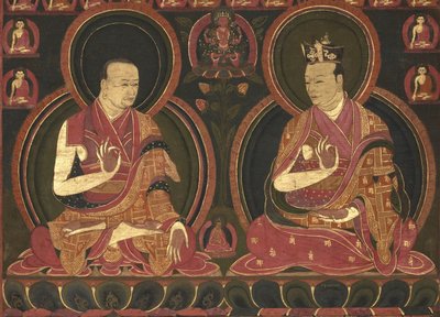 8番目のカルマパ、Mikyo Dorje（1507-1554）と彼の教師であるFirst Sangye Nyenpa 作： Unbekannt