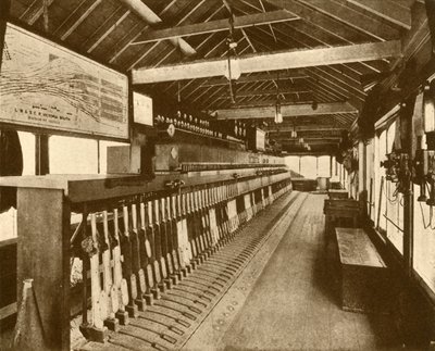 1930年南部鉄道、ビクトリアの電気機械式信号キャビン。 作： Unbekannt