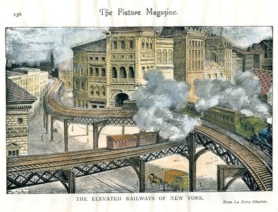 19世紀のピクチャーマガジンによるニューヨークの高架鉄道 作： Unbekannt