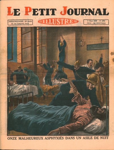 1929年、夜の避難所で窒息死した11人の不幸な人々。 作： Unbekannt