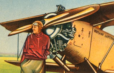 エリー・バインホーンと彼女の飛行機、1932年。 作： Unbekannt