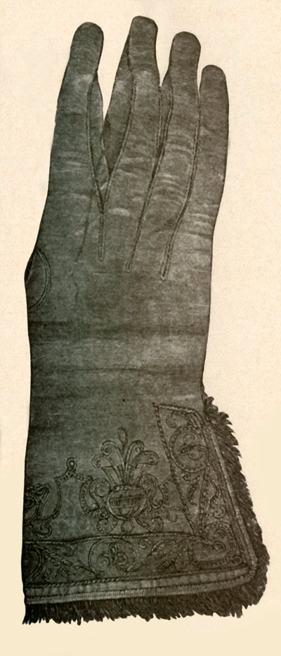 刺繍された手袋、17世紀、1937年。 作： Unbekannt