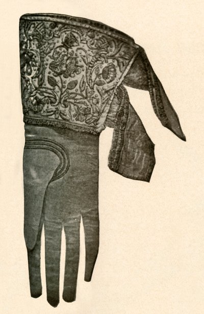 刺繍された手袋、17世紀、1937年。 作： Unbekannt