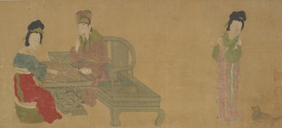 明皇帝と楊妃が魏旗を奏でる、明または清王朝、17世紀。 作： Unbekannt