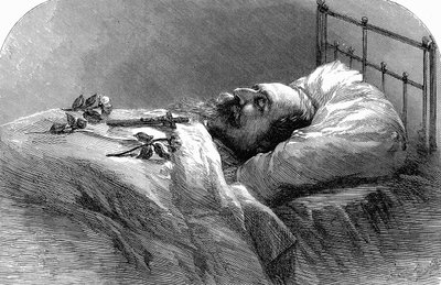 フランスのナポレオン3世、1873年の死の床。 作： Unbekannt