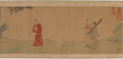 僧侶を敬う石楽帝、1368～1644年。 作： Unbekannt