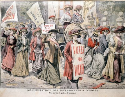 1908年、ホロウェイ刑務所から解放された英語のサフラゲット 作： Unbekannt