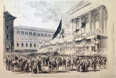 1870年から1871年にかけて、パリのパンテオン広場にある国家警備隊への志願兵の入隊 作： Unbekannt