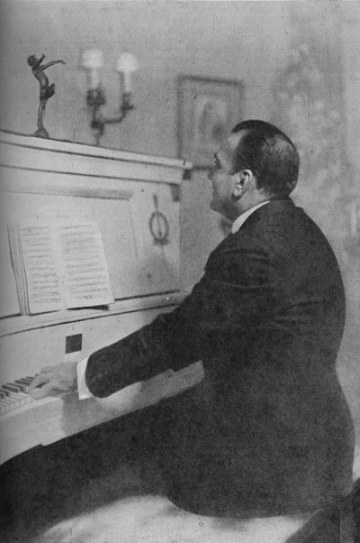 Enrico Caruso-ピアノでのイタリアの有名テナー、c1925 作： Unbekannt