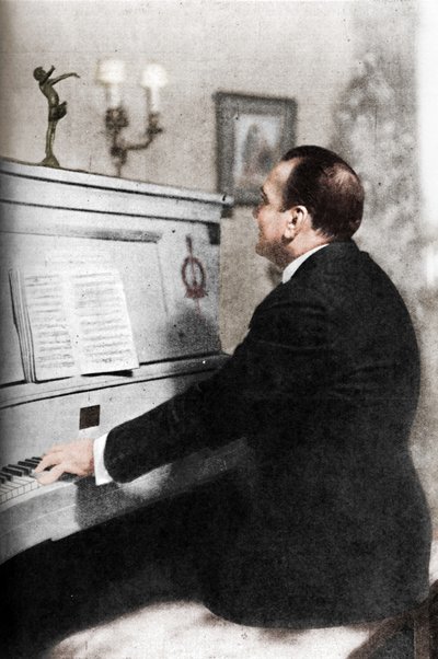 Enrico Caruso-ピアノでのイタリアの有名テナー、c1925 作： Unbekannt