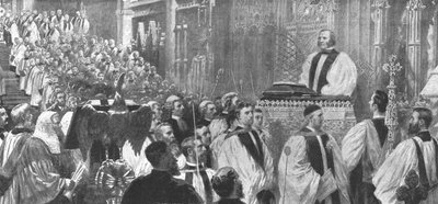 1897年、1901年1月8日、カンタベリー大聖堂でテンプル博士を大司教として即位。 作： Unbekannt