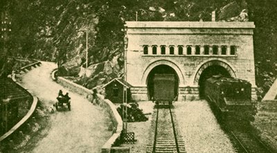 シンプロントンネルの入り口。スイスとイタリアを結ぶ12マイル（12マイル）、c1930。 作： Unbekannt