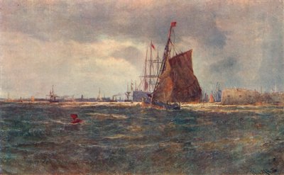 19世紀後半の1906年のポーツマス港への入り口 作： Unbekannt