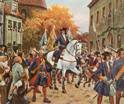 スペイン継承戦争、1712年、1936年、レオポルド1世がデッサウに侵入。 作： Unbekannt